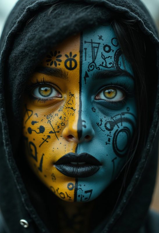 Two-Tone Mask - AI image template