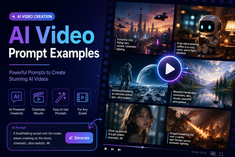 50 AI Video Prompt Examples for TikTok, Reels & YouTube Shorts